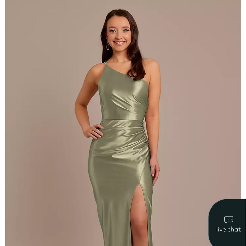 Elegant Green Satin Dress